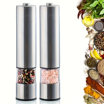 Electric Salt Pepper Grinder Set One Handed