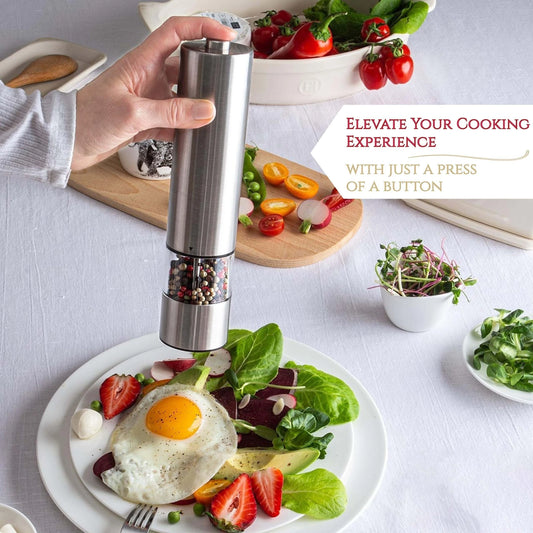 Electric Salt Pepper Grinder Set One Handed